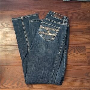 Rock and roll cowgirl dark wash riding jean